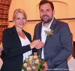 Zu den Brautpaaren am 24.7.24 gehörten Melissa (geb. Knorr) und Marcel Werthmüller aus dem niedersächsischen Nienstädt. Obwohl noch nie in Stralsund gewesen, entschieden sie sich nach ausführlicher Internetrecherche für die Hansestadt.